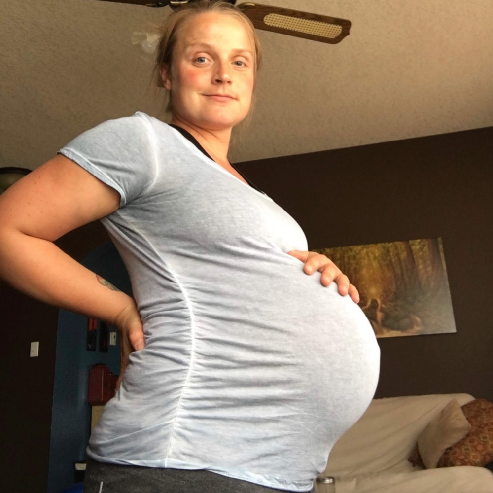 Motherhood Maternity Side-Ruched Scoop Neck Tee